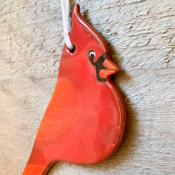Pottery Cardinal Ornament