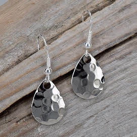 Small Hammered Silver Earrings